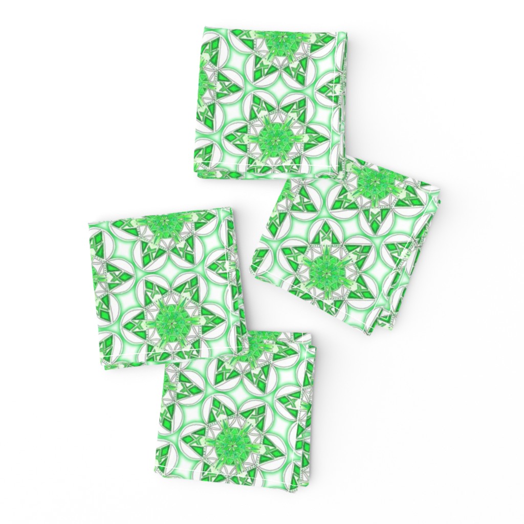 large snowflake hexagons in green  - ELH