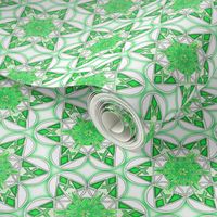 large snowflake hexagons in green  - ELH