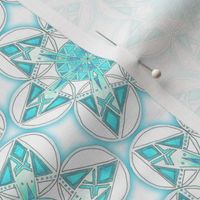 large snowflake hexagons in aqua  - ELH