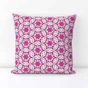 large snowflake hexagons in magenta  - ELH