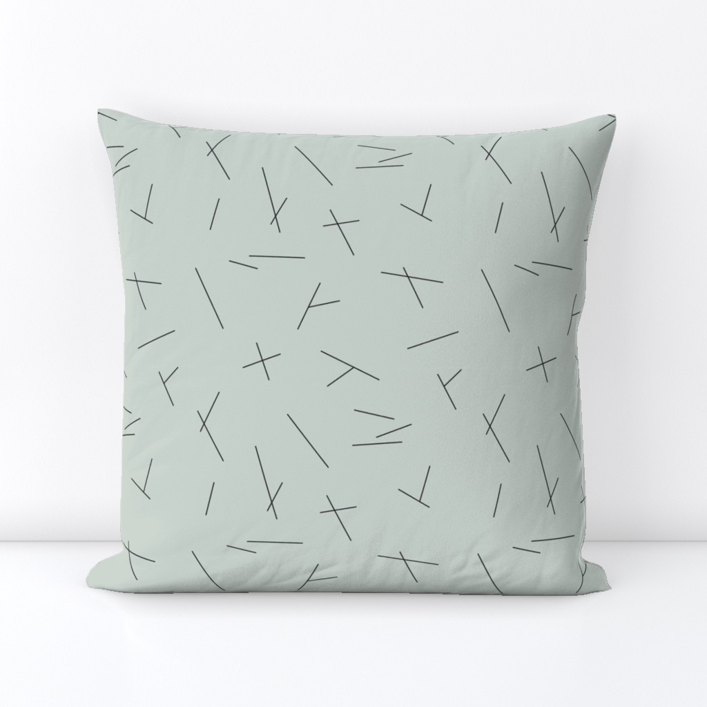 Abstract Scandinavian mid century style stripes mint green