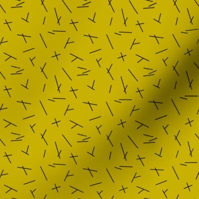 Abstract Scandinavian mid century style stripes mustard yellow SMALL