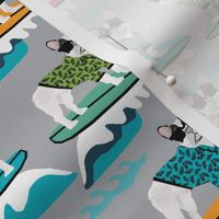 french bulldog surfing dog breed fabric grey