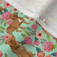 french mastiff floral dog breed fabric mint