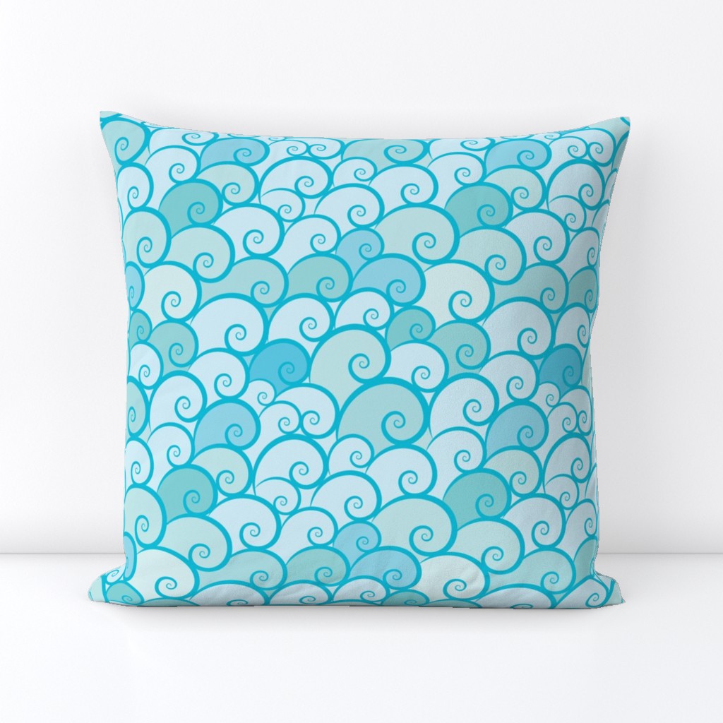 Blue Sea Waves Pattern