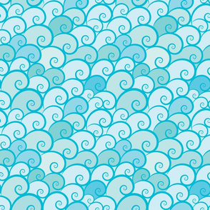 Blue Sea Waves Pattern