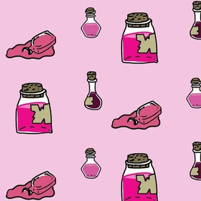 magic potions in pink