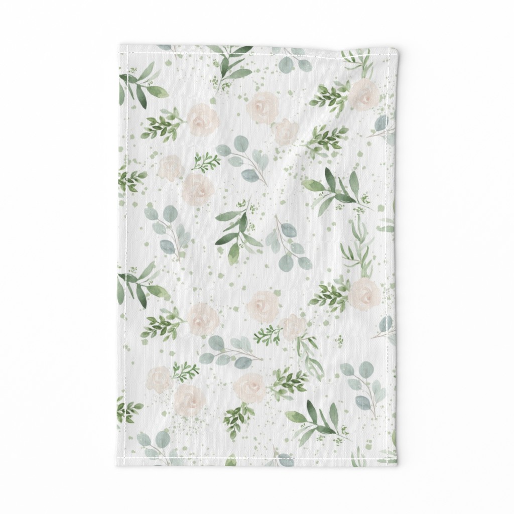 Watercolor floral pattern Small Scale