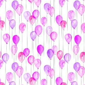 (extra small scale) watercolor balloons - pink and purple C18BS