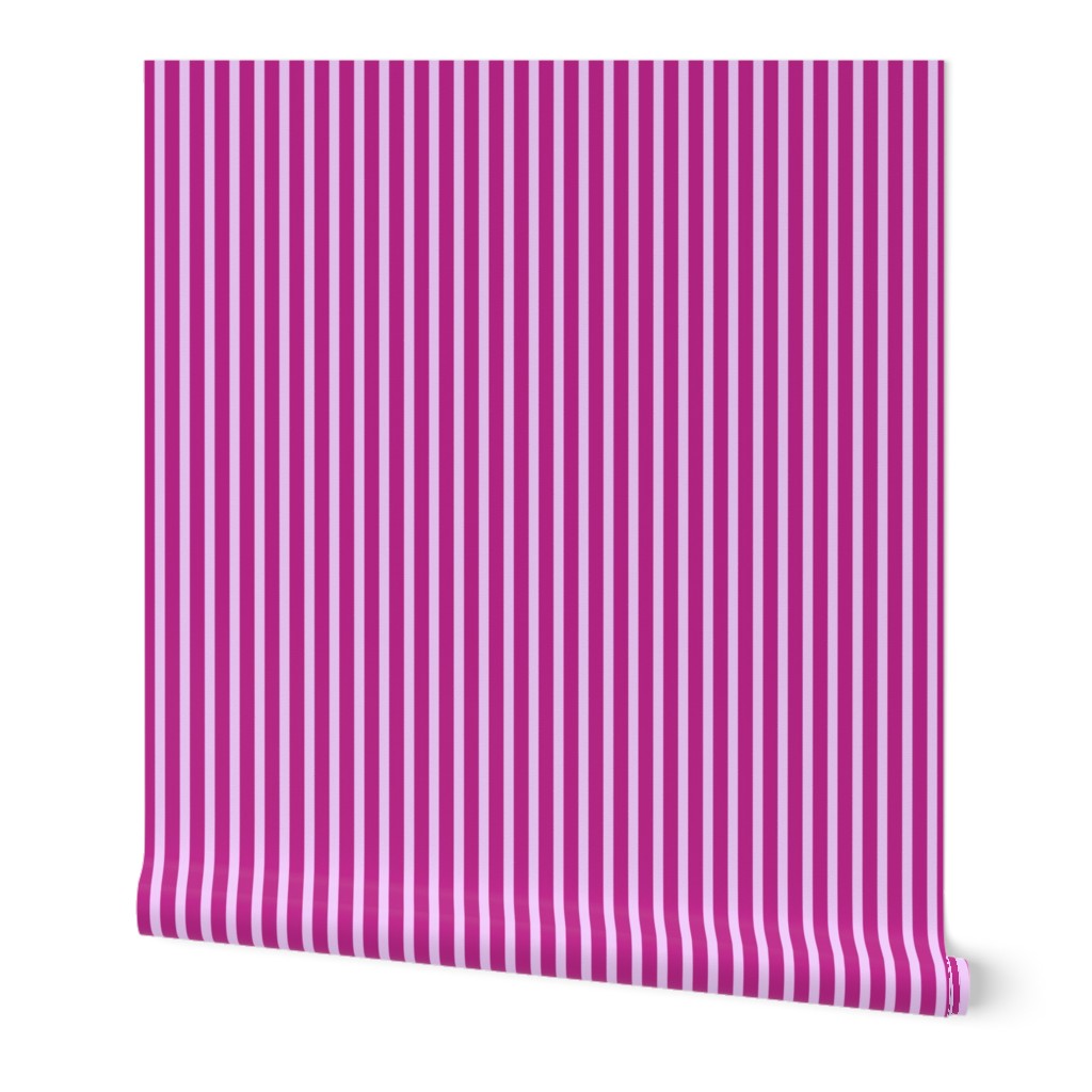 Narrow Rose Pink Monochrome Stripe