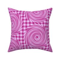 HCF33 - Large - Hurricane on a Checkered Field in Peppermint Pink and Dark Rosy Pink