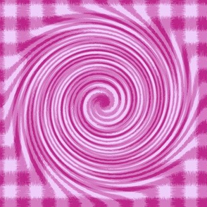 HCF33 - Large - Hurricane on a Checkered Field in Peppermint Pink and Dark Rosy Pink