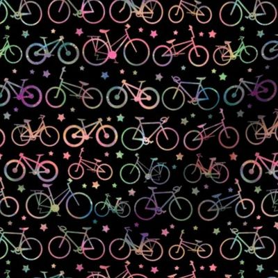 Rainbow Bicycles - black background