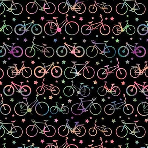 Rainbow Bicycles - black background