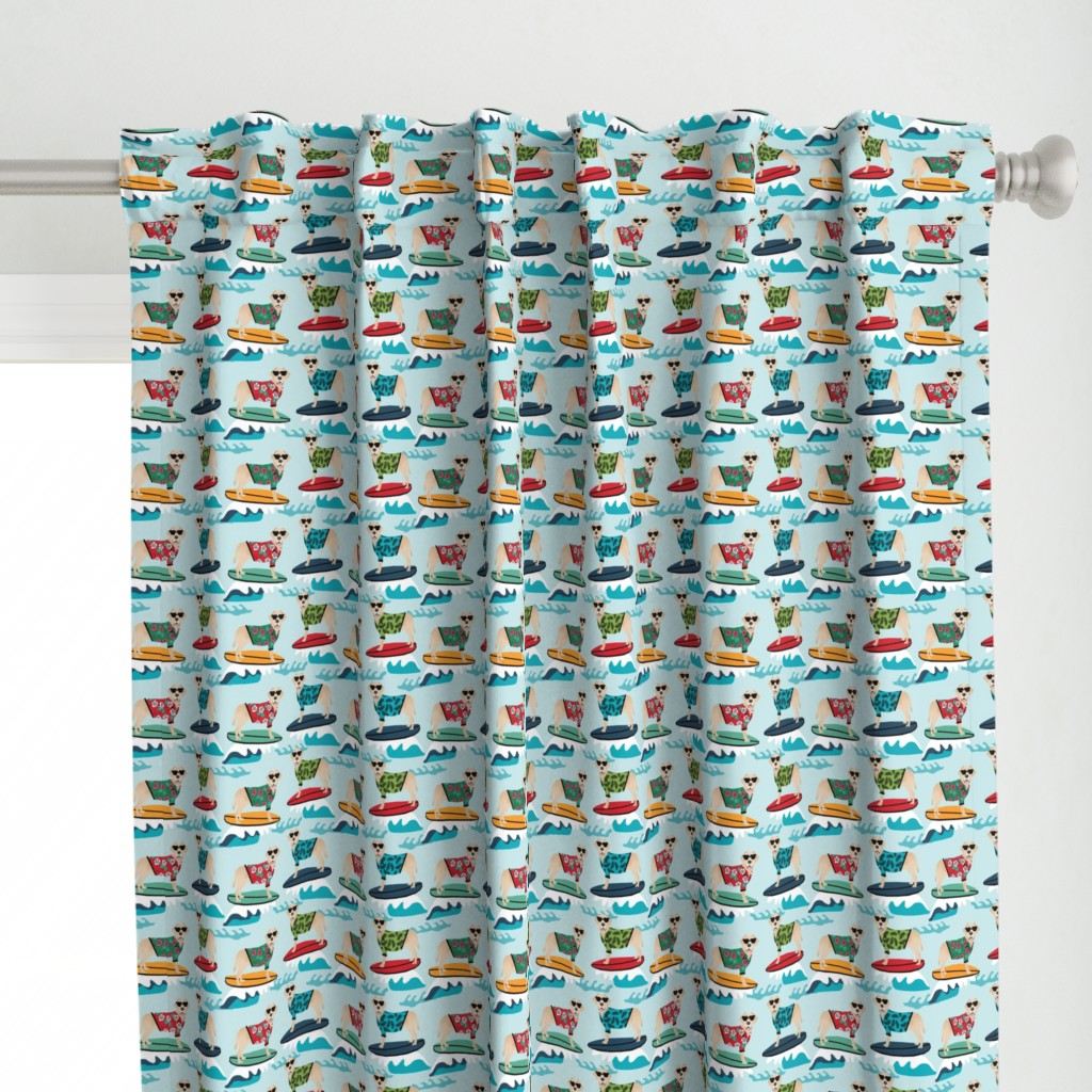 yellow lab dog surfing labrador fabric blue