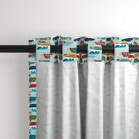 yellow lab dog surfing labrador fabric blue