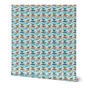 yellow lab dog surfing labrador fabric blue