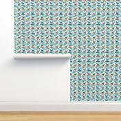 yellow lab dog surfing labrador fabric blue