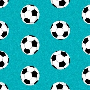 soccer ball sports fabric nursery kids teal