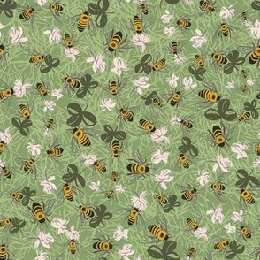 Clover Bee Ditsy - green tea