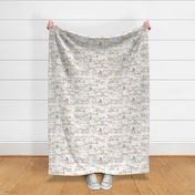 Sweet Woodland Animals (rotated) - Deer Fox Raccoon Birch Trees Flowers Baby Girl Nursery Blanket Sheets Bedding A