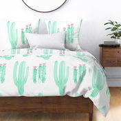 Jumbo XL Watercolor Cactus || Mint green, jade pink succulent Arizona desert _Miss Chiff Designs 