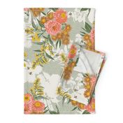 Bee Bouquet Floral - swamp green