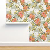 Bee Bouquet Floral - swamp green