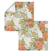 Bee Bouquet Floral - swamp green