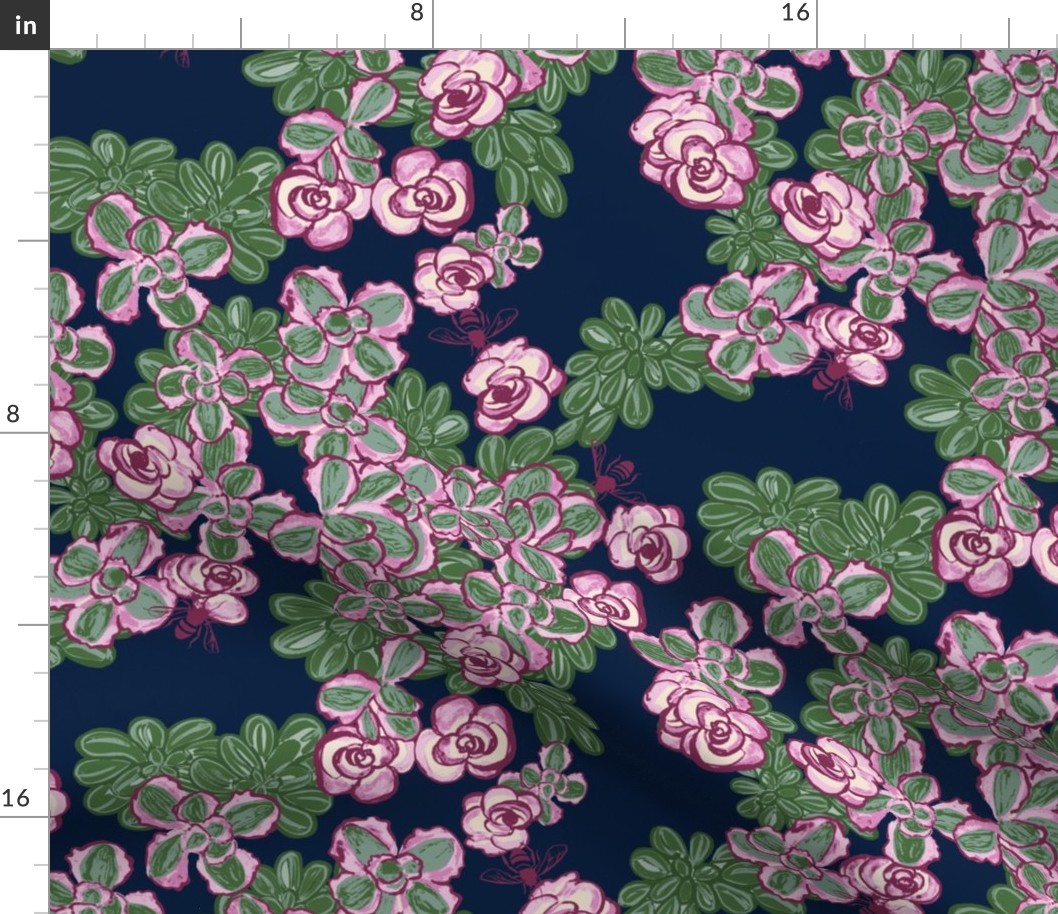 F1055_SEDUM FLORAL MIX-navy-R