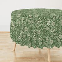 Bee Garden - artichoke green and ivory