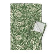 Bee Garden - artichoke green and ivory