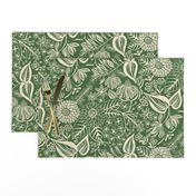 Bee Garden - artichoke green and ivory