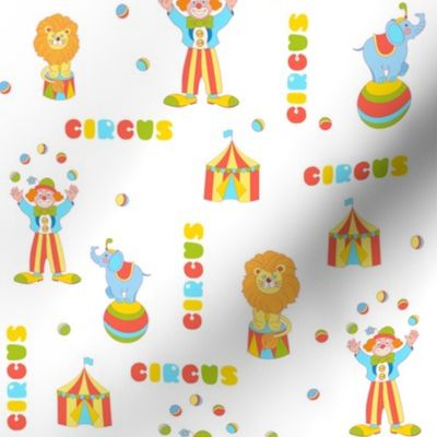 Cheerful circus kids pattern