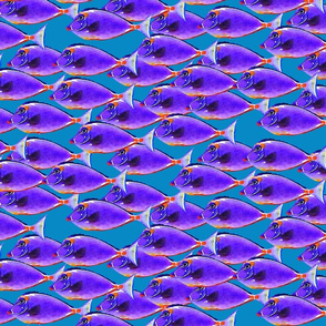 Purple Watercolor fish on dark blue