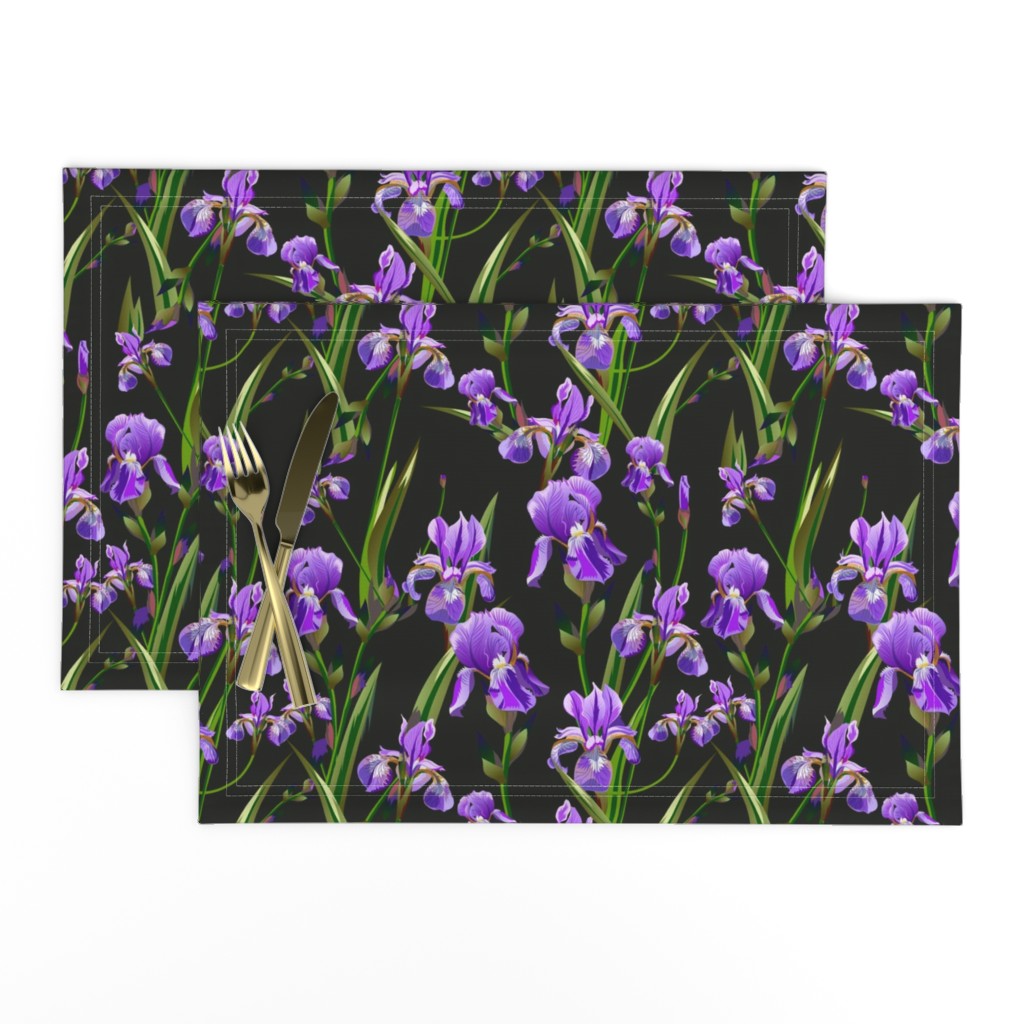 Seamless pattern with iris flowers