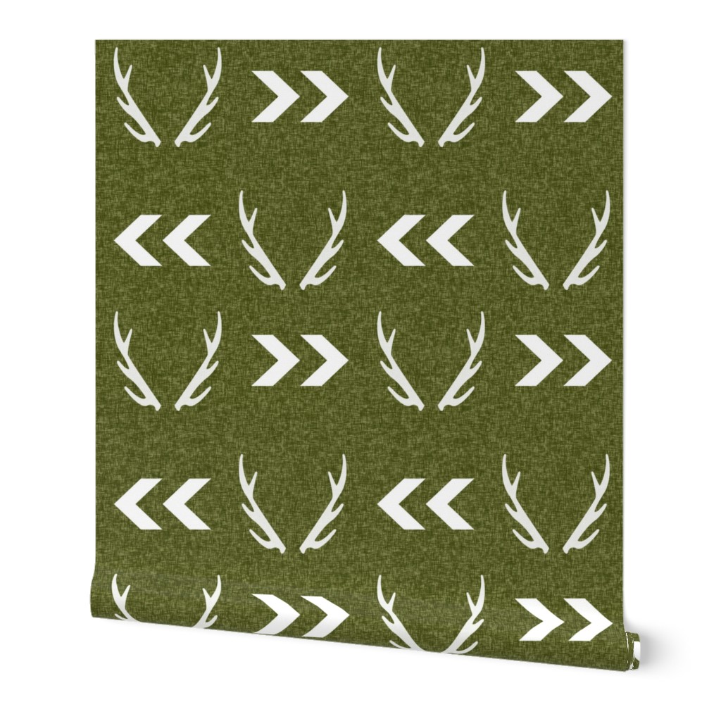 antler camo deer woodland nursery boy fabric 