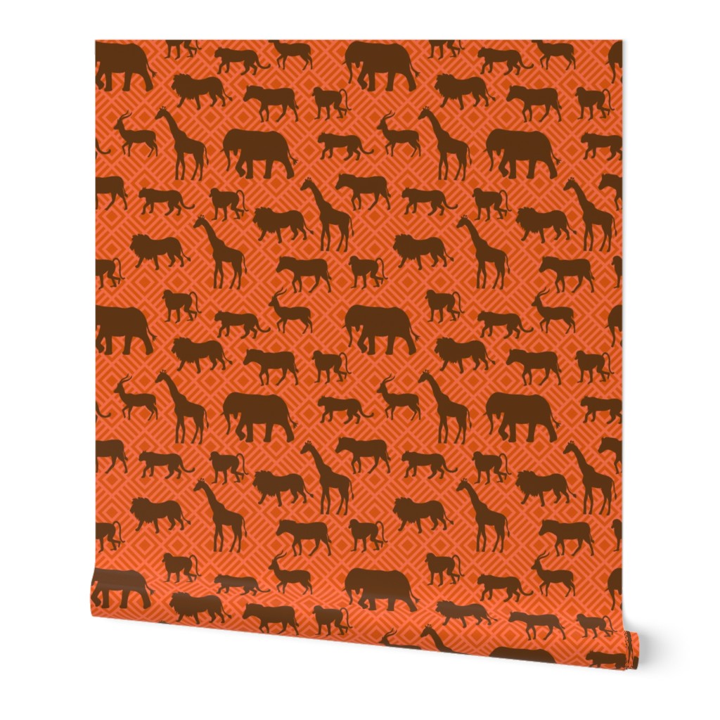 Wilds of Africa Animals Orange Brown