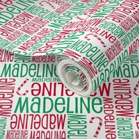 Personalised Name Fabric - Christmas Canes