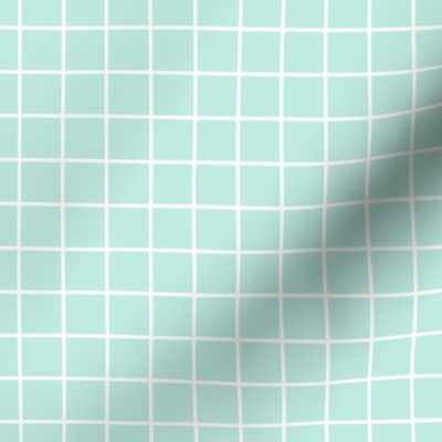 Square Grid - Mint White