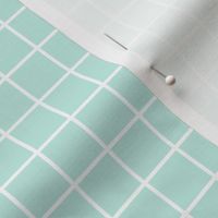 Square Grid - Mint White