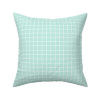 Square Grid - Mint White