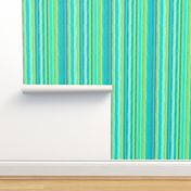 Boardwalk Stripes Turquoise Lime on Teal 600