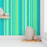 Boardwalk Stripes Turquoise Lime on Teal 600