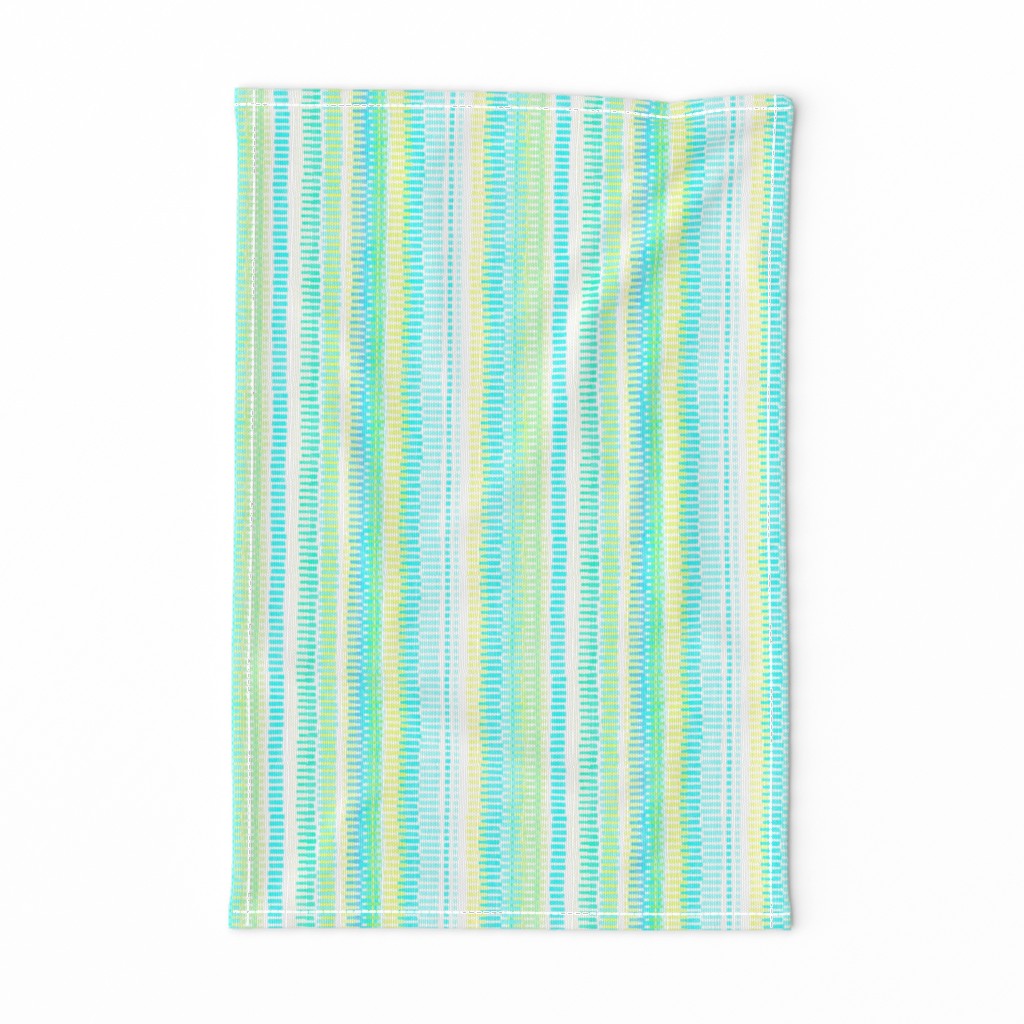 Boardwalk Stripes Turquoise Lime on White 450