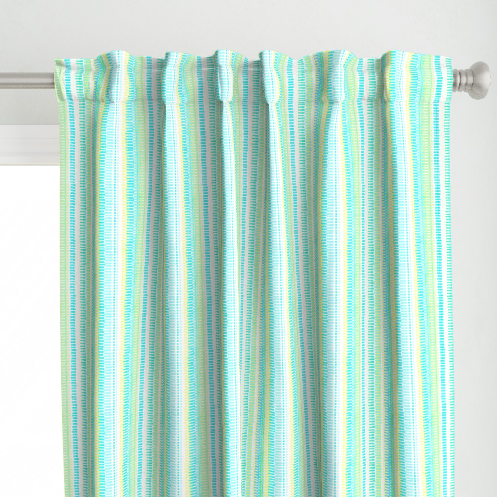 Boardwalk Stripes Turquoise Lime on White 450