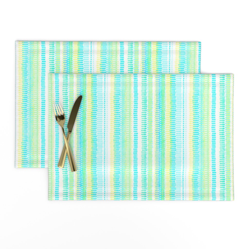 Boardwalk Stripes Turquoise Lime on White 450