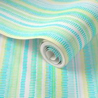 Boardwalk Stripes Turquoise Lime on White 450