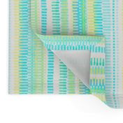 Boardwalk Stripes Turquoise Lime on White 450