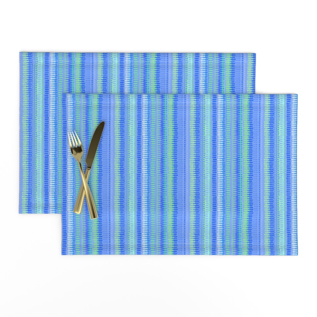 Boardwalk Stripes Blue Lime on Periwinkle 600